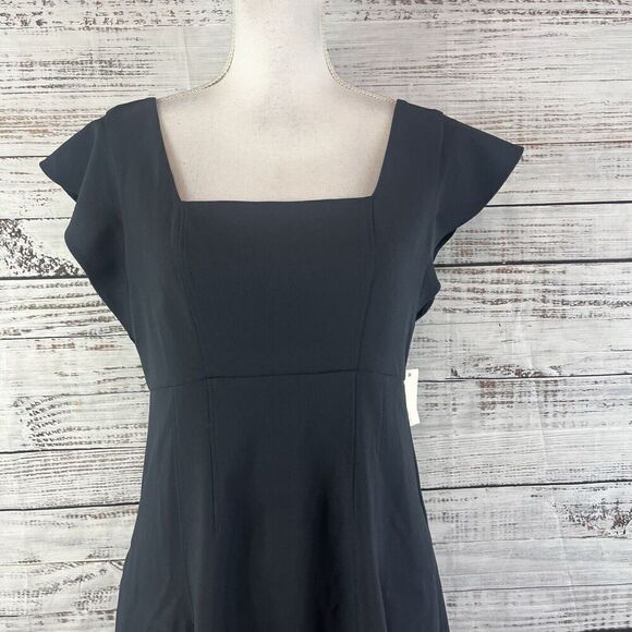Lark & Ro Dress size 8 Black Stretch Above Knee A Line Wedding Church Career - Picture 5 of 12